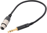 Cordial CFM 0,3 FV инструментальный кабель  XLR female/джек стерео 6,3 мм, 0,3 м, черный